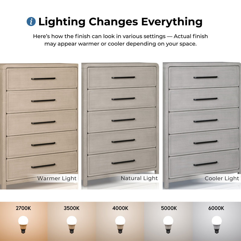 Dovie Solid Wood 5-Drawer Chest