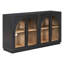 Grande armoire-buffet à 4 portes avec portes en verre, conception arquée et tablettes réglables pour une utilisation polyvalente-1808402753