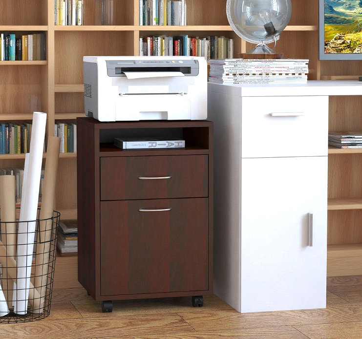 Mobile Storage Cabinet Organizer, Brown