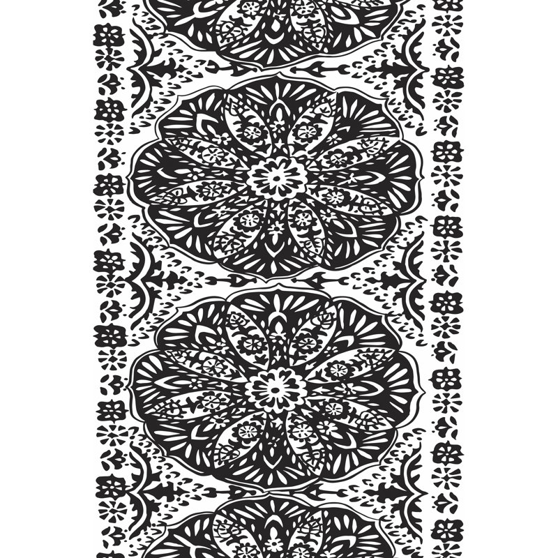 B&W Arabesque Panels III by Chariklia Zarris - Wrapped Canvas Print, 46cm H x 30cm W