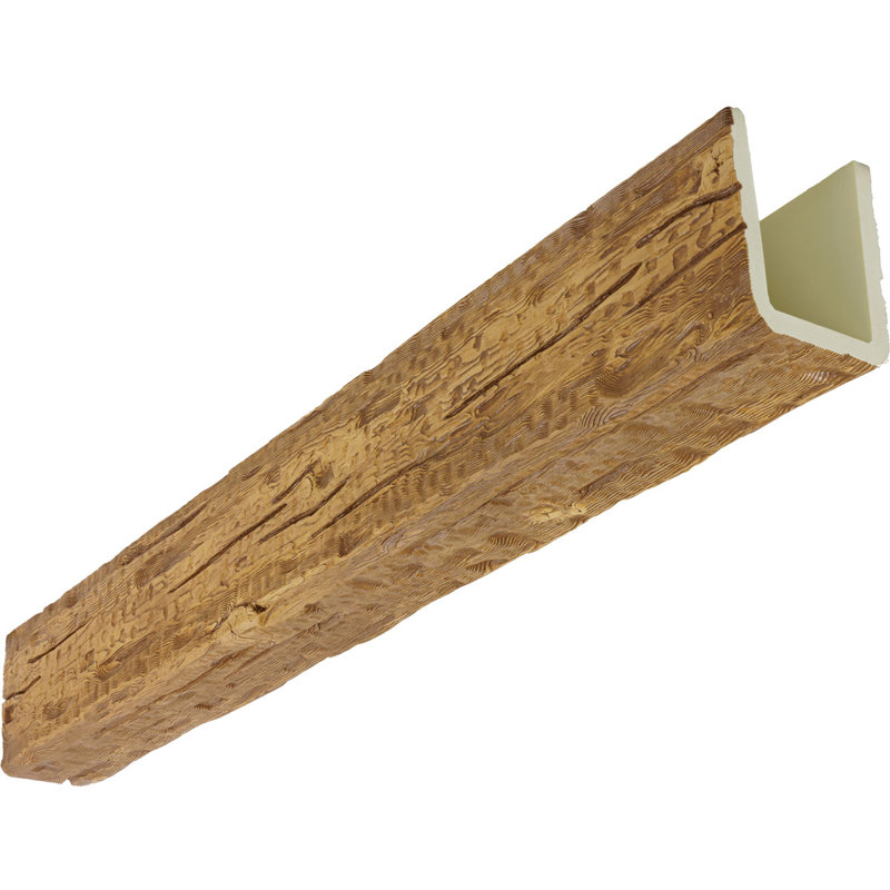 Poutre à 3 côtés (poutre en U) bois récupéré HeritageTimber, H 7,5 po x l 7,5 po x P 192 po, Caramel chaud
