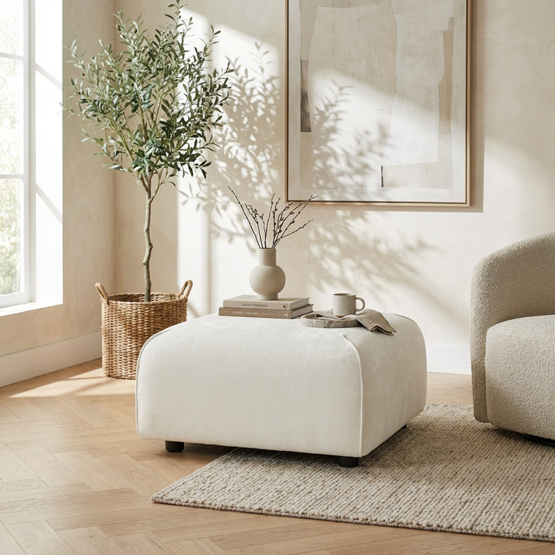 Plush Square Ottoman – Multi-Functional Extra