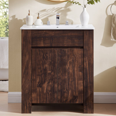 Meuble-lavabo simple de 76 cm (30 po), meuble-lavabo moderne avec rangement