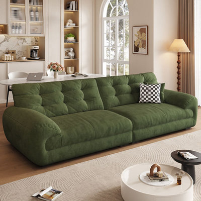 Canapé modulaire en chenille vert