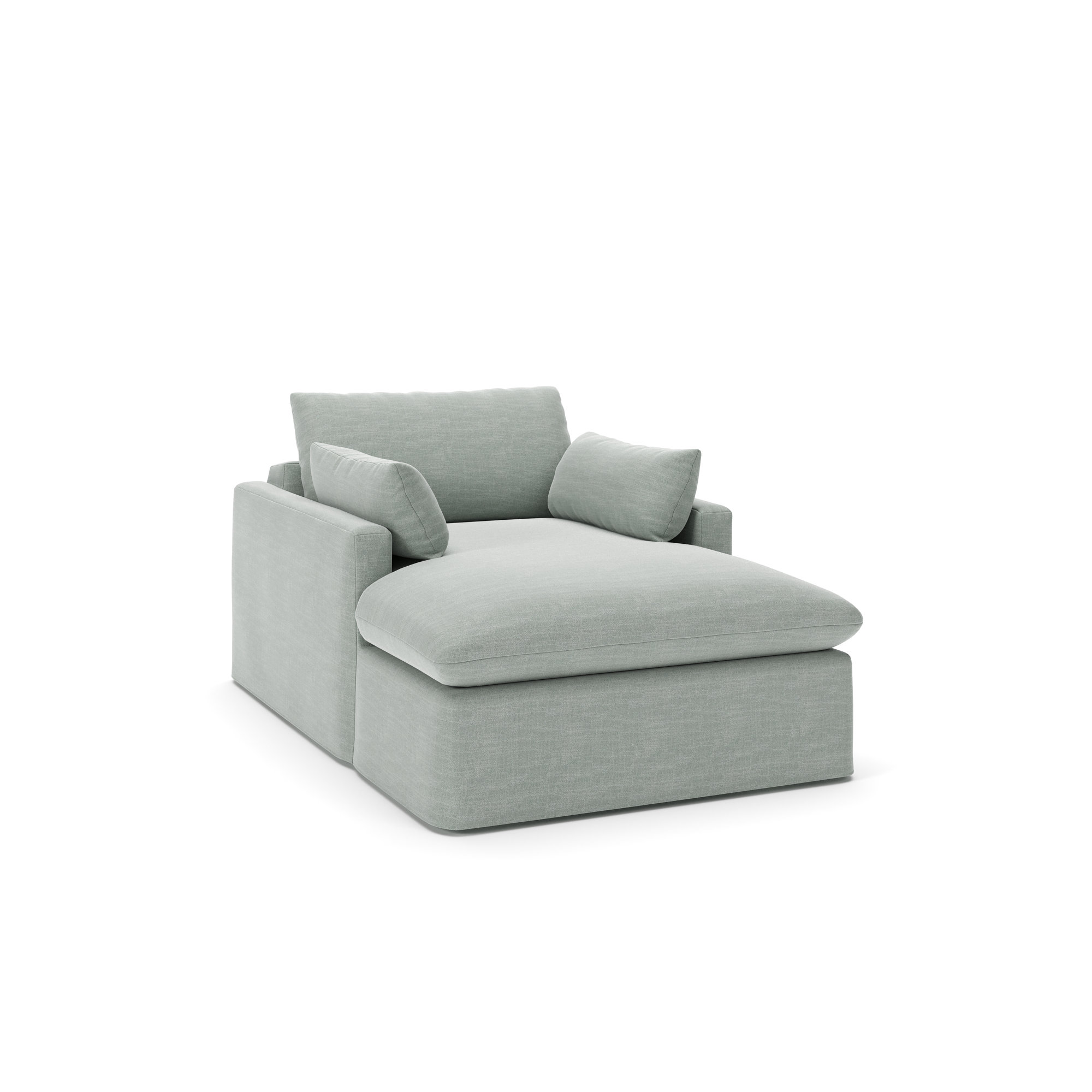 Luna Slipcovered Chaise, Conversation Capri Basketweave