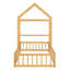 Lit de plancher en bois avec rampes de clôture et tête de lit détachable en forme de maison, lit de taille avec support pour enfants, structure de maison de jeu pour enfants Montessori,