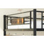 Twin Size Loft Bed Frame With Storage. The Slats Are Securely Fastened To The Metal Frame With A Buckle Design