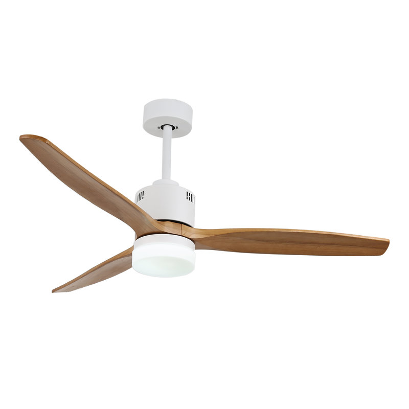 Ventilateur de plafond à pales en bois 52 po avec télécommande DEL Blanscet