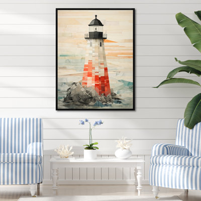 Lumière blanche et rouge encadrée sur toile