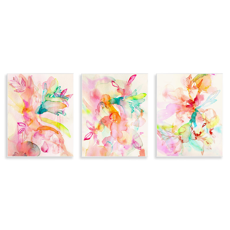 «Abstract Florals & Paint Drip», plaque murale par Gemma Bardot
