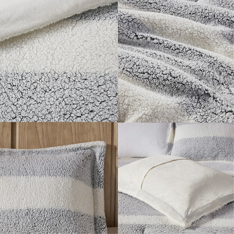 King/Cal King Sherpa Comforter Set, King/Cal King Comforter + 2 Shams