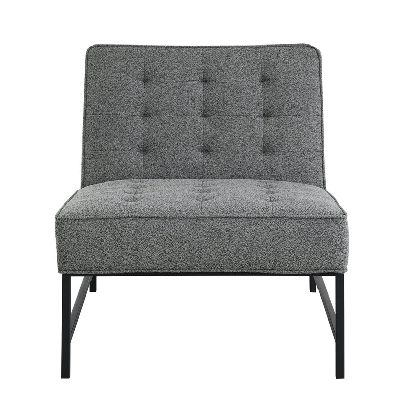 Upholstered Slipper Chair, Gray 100% Polyester
