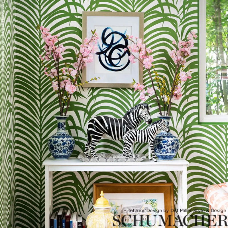 Zebra Palm Wallpaper, Jungle