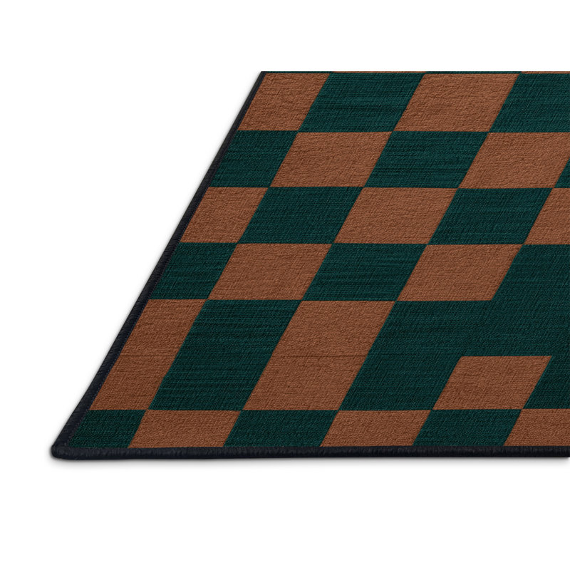 Tapis botanique brun lavable à la machine, Carré 4 pi
