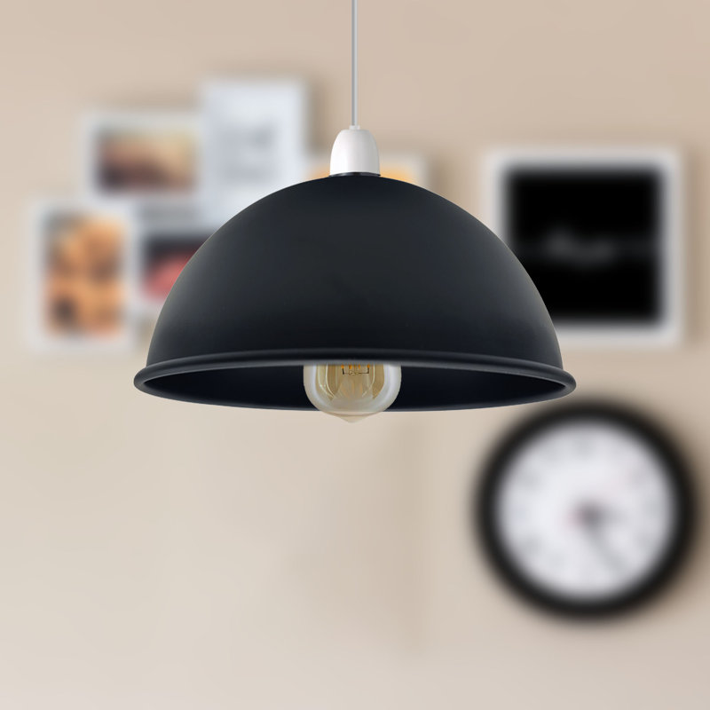 14cm H Metal Bowl Lamp Shade ( Uno ), Black