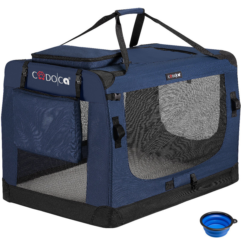 Kempner Pet Carrier, Blue, 70cm H x 101cm W x 70cm D