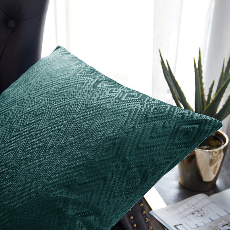 Housse de coussin carrée en velours ikat, Saphir