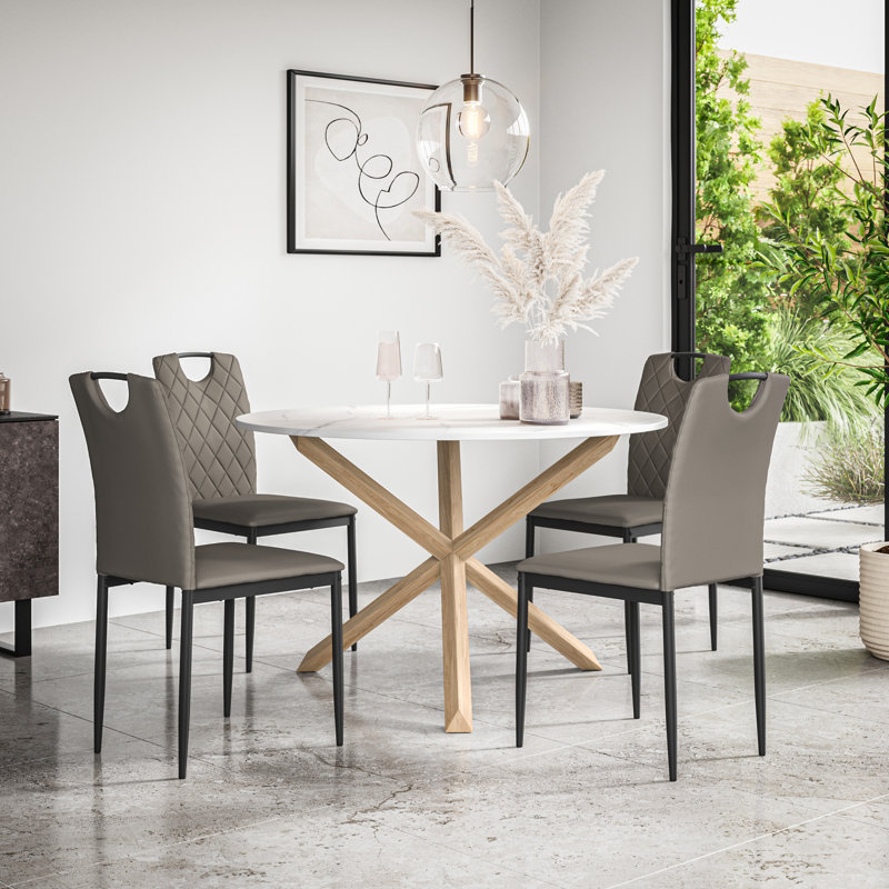 Daraich 4 - Person Dining Set, Oak/Grey