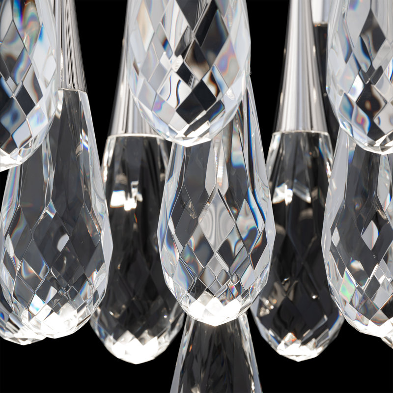 Hibiscus 21 Light Crystal LED Multi-Light Pendant, Polished Nickel