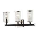 3 - Light Dimmable Carbide Black And Polished Nickel Vanity Light