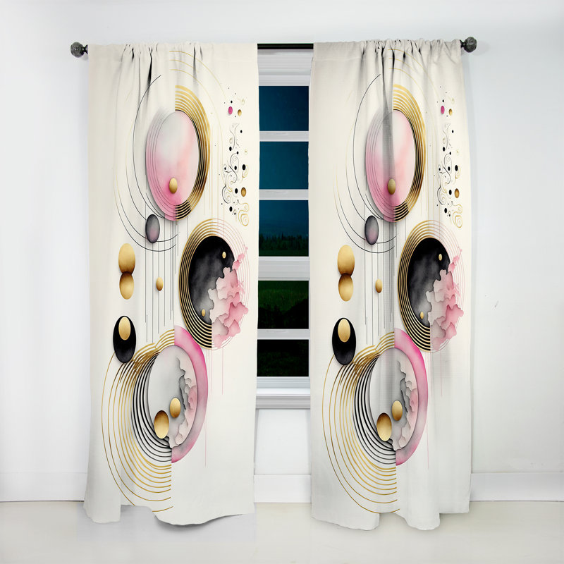 Larocco - Abstract Curtain - Room Darkening Geometric Curtain - 1 Panels, 52" W x 84" L
