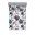 Prune et bleu-vert / motif floral crème