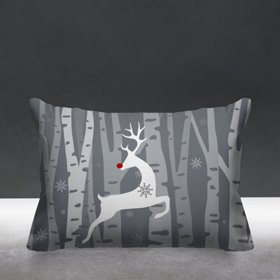 Reindeer Indoor/Outdoor Throw Pillow