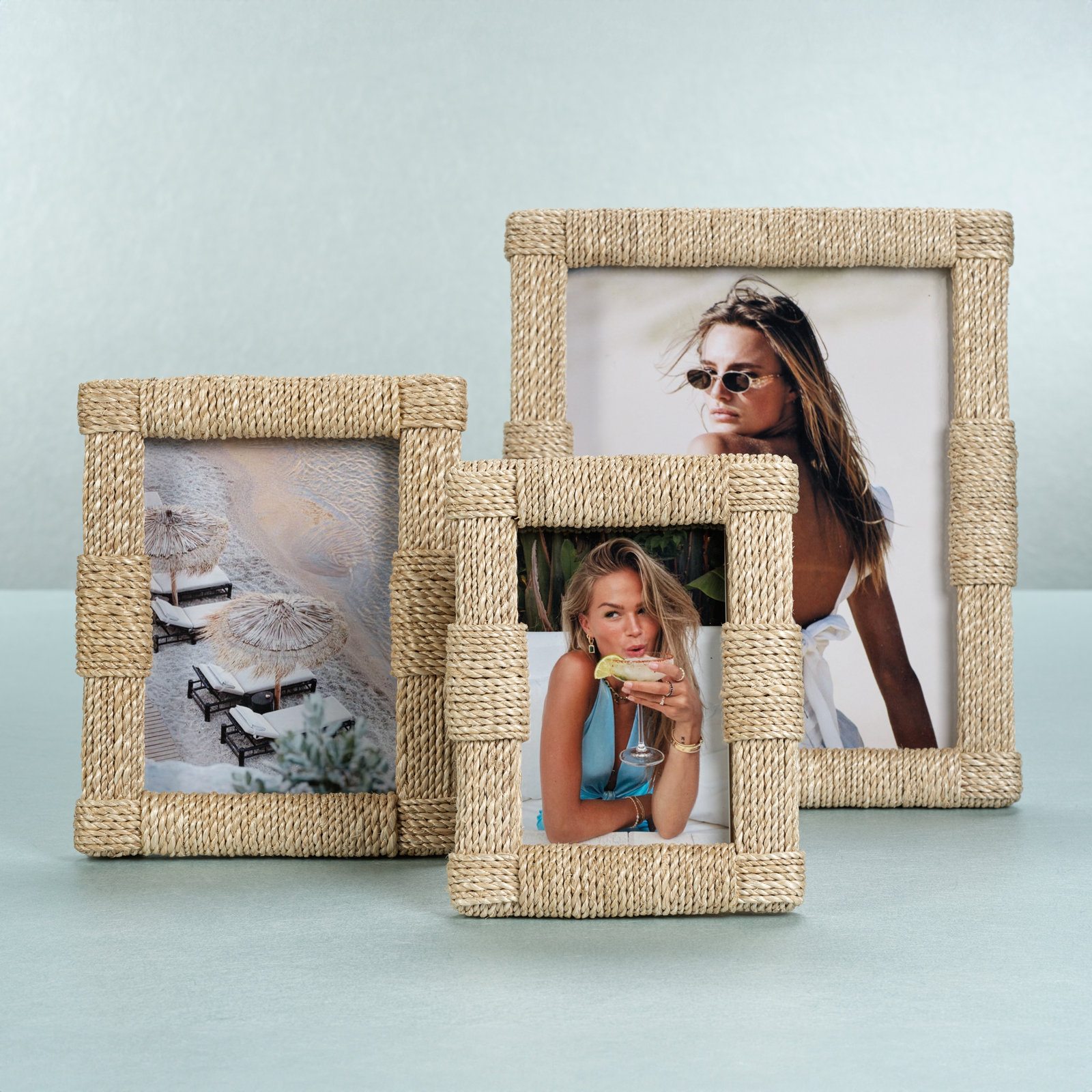 Hamburg Beige Abaca Picture Frame, 8" x 10"