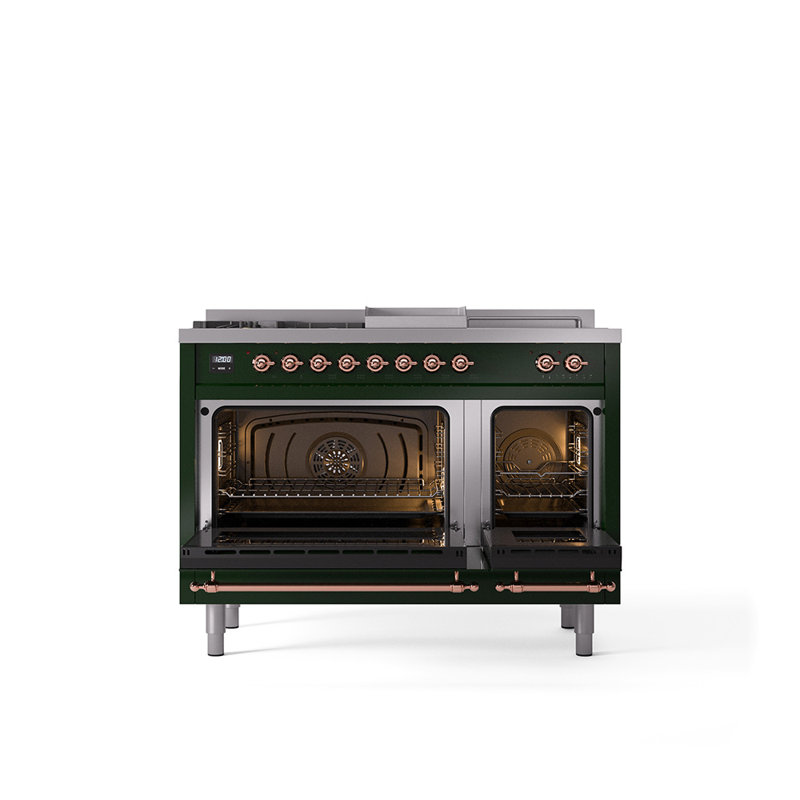 ILVE Nostalgie II 48 Dual Fuel Range, Emerald Green/Copper, Natural Gas