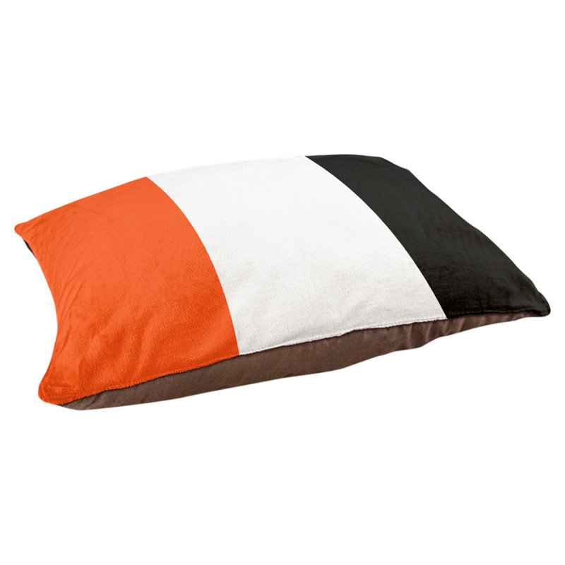 Lit à chat à rayures de football cincinnati, L 40 po x l 30 po, Orange / blanc / noir
