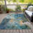 Machine Washable Indoor/Outdoor Xhevrie Teal Rug-111828006