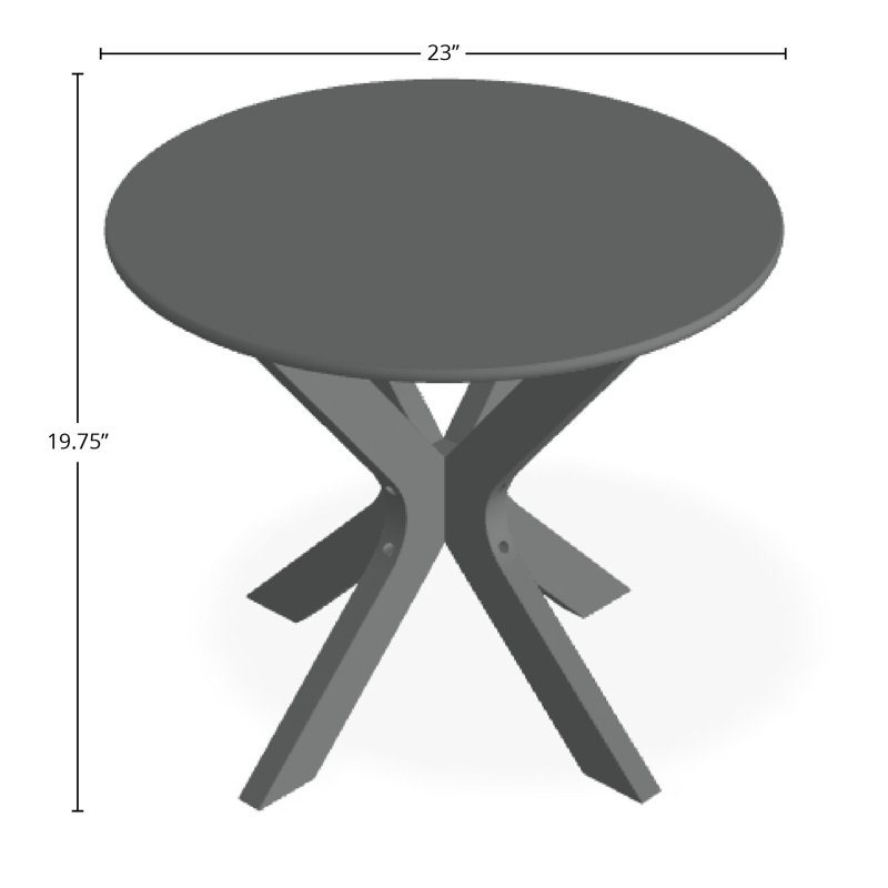 Table de bout d'extérieur 23 po, Gris / Graphite