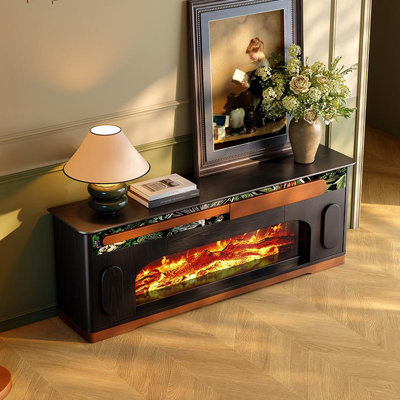 Armoire de rangement pour téléviseur avec foyer français rétro