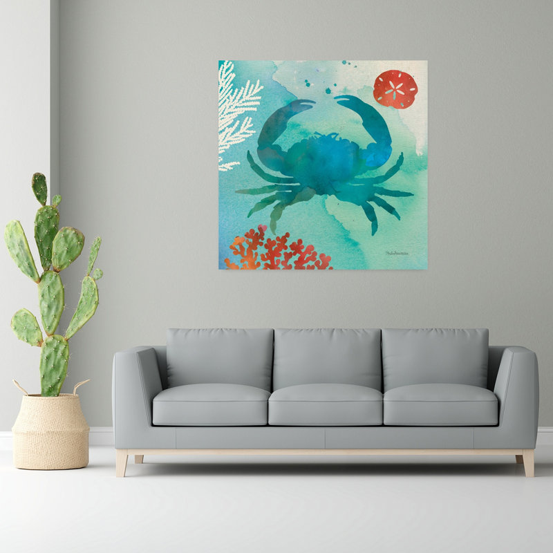 Under The Sea III Crabe, art côtier, H 48 po x l 48 po