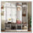 Hall Tree with 4 Hidden Hanging Hooks,Seating Bench with 8 Doors-666787773
