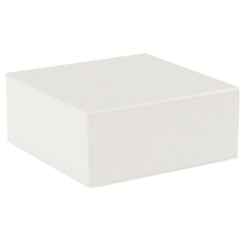Pouf carré Basic, H 20 po x l 20 po x P 11 po, Blanc