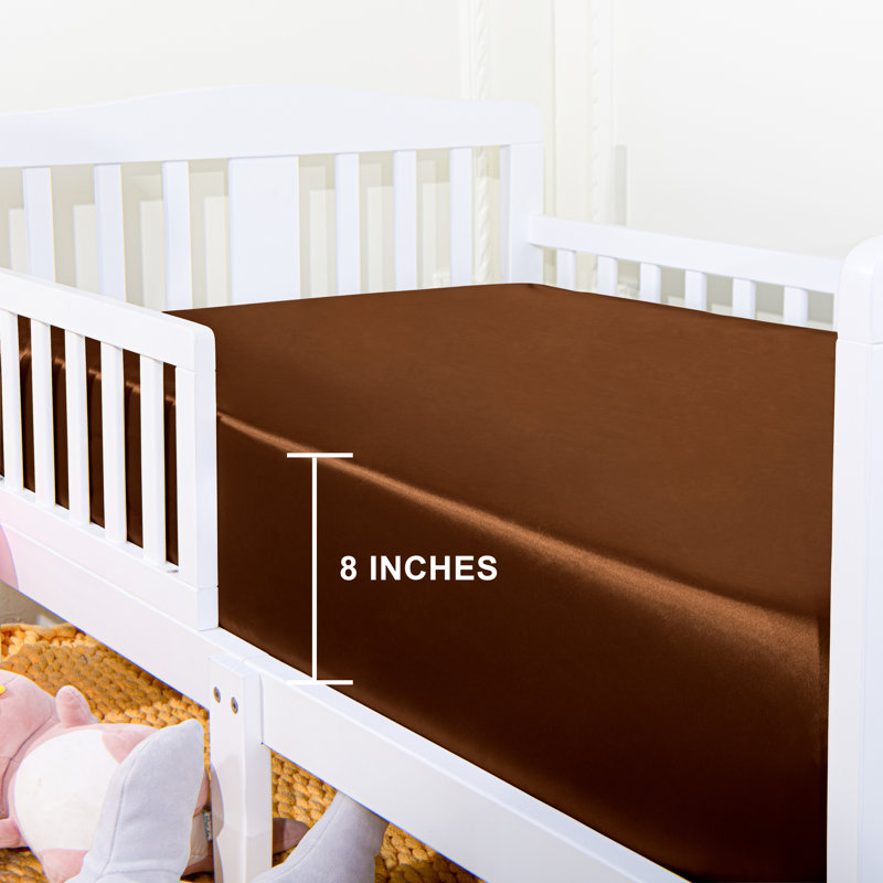 Drap-housse pour lit de bébé, satin de soie pour matelas de lit de bébé et de tout-petit standard, super doux, 28 x 52 pouces - NTBAY