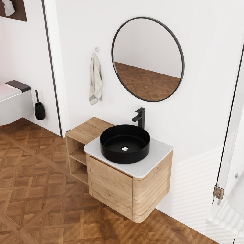 Meuble-lavabo flottant simple 36 po avec comptoir en quartz 36 po, 36"