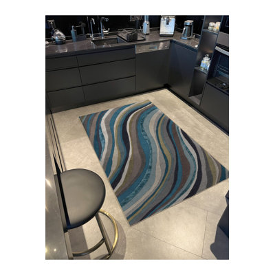 Tapis décoratif lavable à la machine multicolore