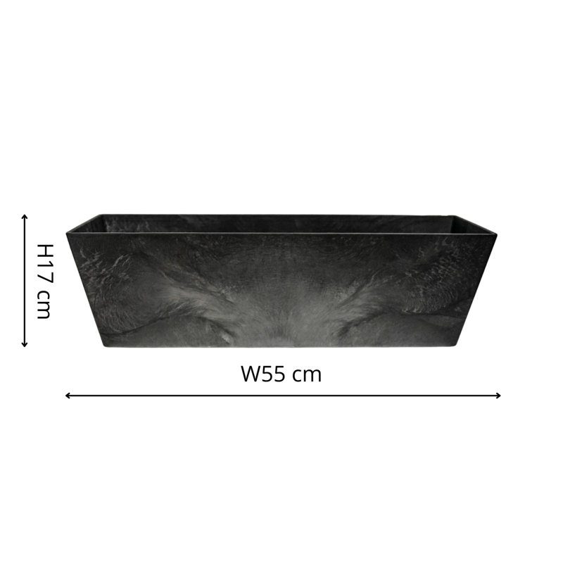 Balcony trough Ella black D55x17 H17