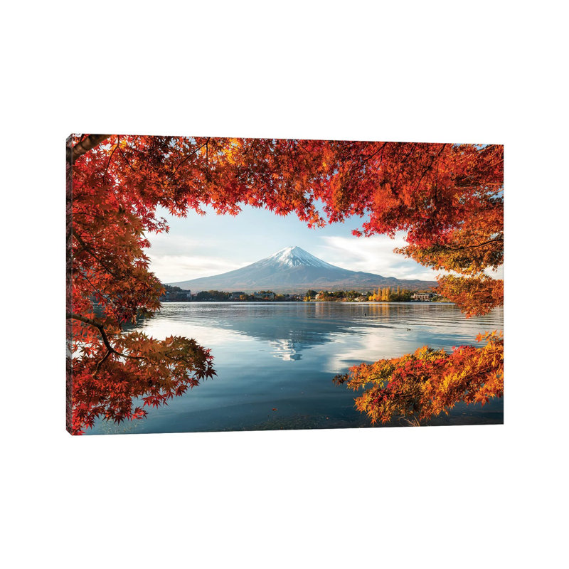 Mount Fuji At Lake Kawaguchiko During Autumn Season by Jan Becke - Wrapped Canvas Gallery-Wrapped Canvas Giclée