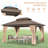 10 ft. x 14 ft. Hardtop Gazebo with Aluminum Frame,Double Roof Gazebo with Nettings and Curtains