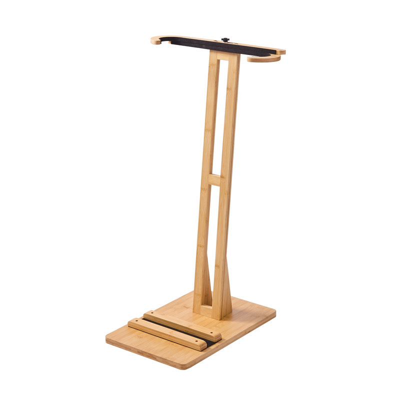 Support de planche de surf vertical en bambou avec largeur réglable et rembourrage de protection - Présentoir autoportant en bois pour planche de sillage