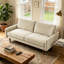 Causeuse 58 po en velours moderne européen avec pieds fuselés et accoudoirs carrés, canapé 2 places avec coussins épais et ergonomiques pour salon, appartement, bureau-1583041340-1583198894