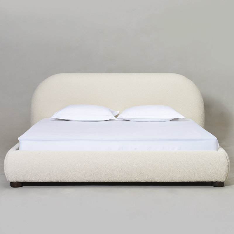 Tesso Upholstered Platform Bed, Cream, King