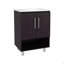 Meuble-lavabo autoportant en résine Conrad avec armoire à une porte et tablette ouverte