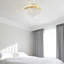 Plafonnier encastré de luxe en cristal doré 22,8 po
