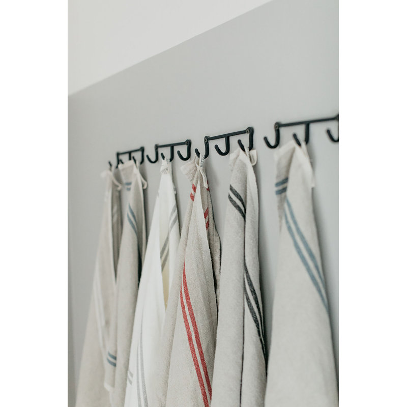 Khadhi Stripe Jacquard Tea Towel Kitchen Towel, Ivory/Grey