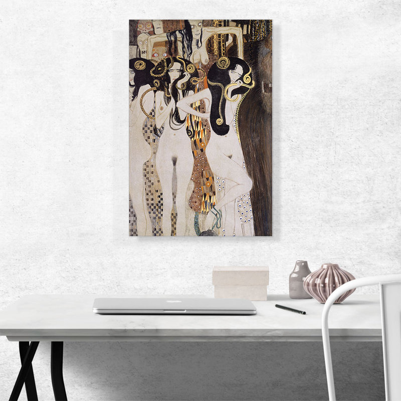 «The Gorgons and Typheus 1902» par Gustav Klimt, reproduction d'art sur toile tendue, H 26 po x l 18 po x P 0,75 po