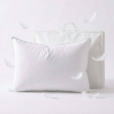 Luxury High-end Queen Size Goose Down Pillow With Cotton Cover